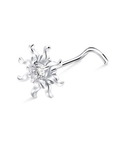 Sun Silver Curved Nose Stud NSKZ-1889